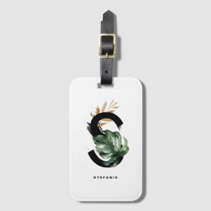 Boho Tropical Montera Letter S Monogram Bridesmaid Luggage Tag
