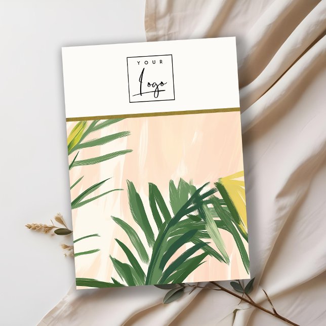 Boho Tropical Palm Leaf Blank Jewellery Holder Log Business Card (Creator Uploaded)