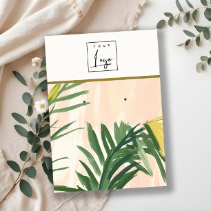 Boho Tropical Palm Leaves Necklace Earring Logo Business Card