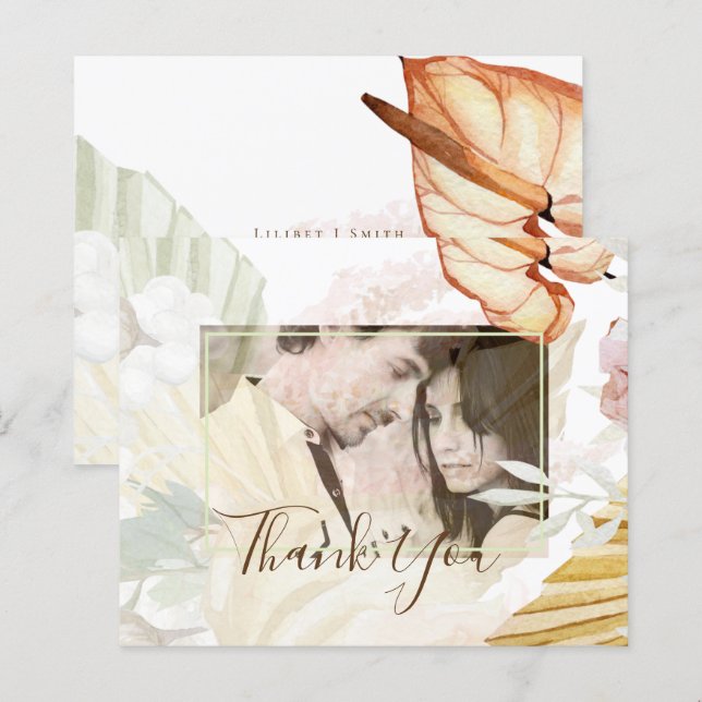 BOHO Tropical Pampas Grass Wedding (Front/Back)