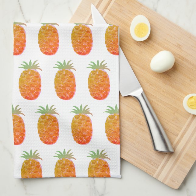 Boho Tropical Pineapple Tea Towel (Quarter Fold)