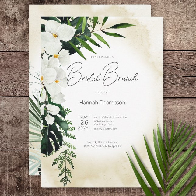 Boho Tropical Sand Watercolor Bridal Brunch Invitation (Boho Tropical Sand Watercolor Bridal Brunch Invitation)