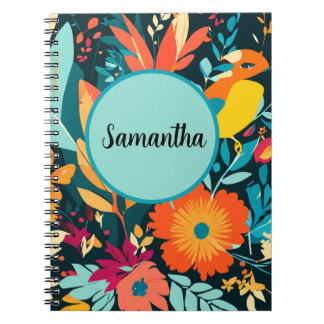 Boho Tropical Spiral Notebook, Samantha Boho Notebook