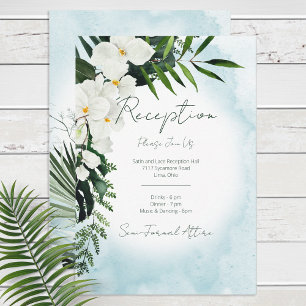 Boho Tropical Water Watercolor Reception Card