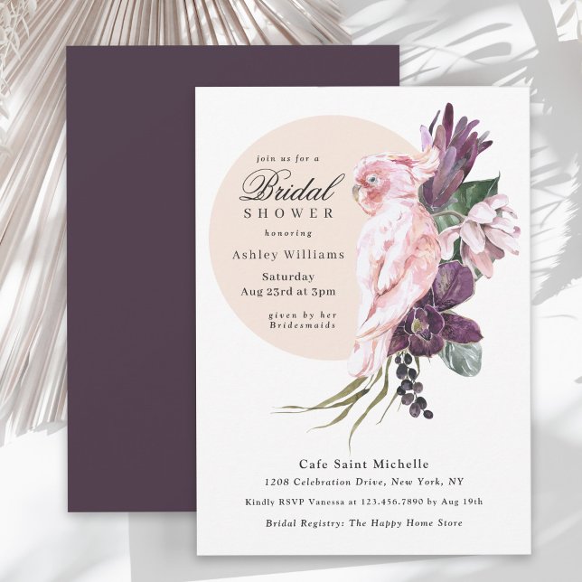 Boho Tropical Watercolor Botanical Bridal Shower Invitation (Creator Uploaded)