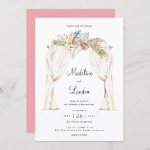 Boho Tropical Wedding Destination Invitation