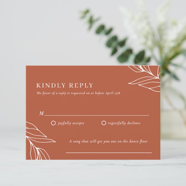 Boho Tropical Wedding RSVP Card (Standing Front)