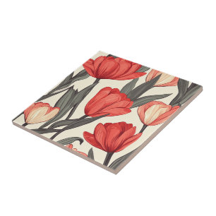 Boho Tulip Ceramic Tiles  For Cosy Interiors