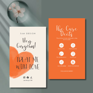 Boho Tumbler Care Card Package Insert