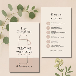 Boho Tumbler Care Card Social Media Handle