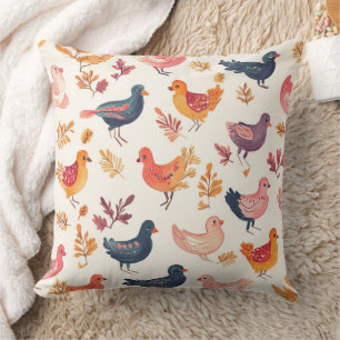 Boho Turkey Folk Art Watercolor Pattern Cushion