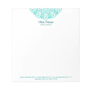 Boho Turquoise Mandala Life Coach Notepad