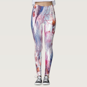 Boho Twigs and Feathers: Fashionable Artwork Leggings