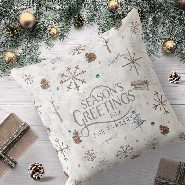 Boho Twigs & Pinecone Christmas ID986 Cushion (Creator Uploaded)