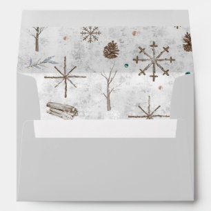 Boho Twigs & Pinecone Christmas ID986 Envelope