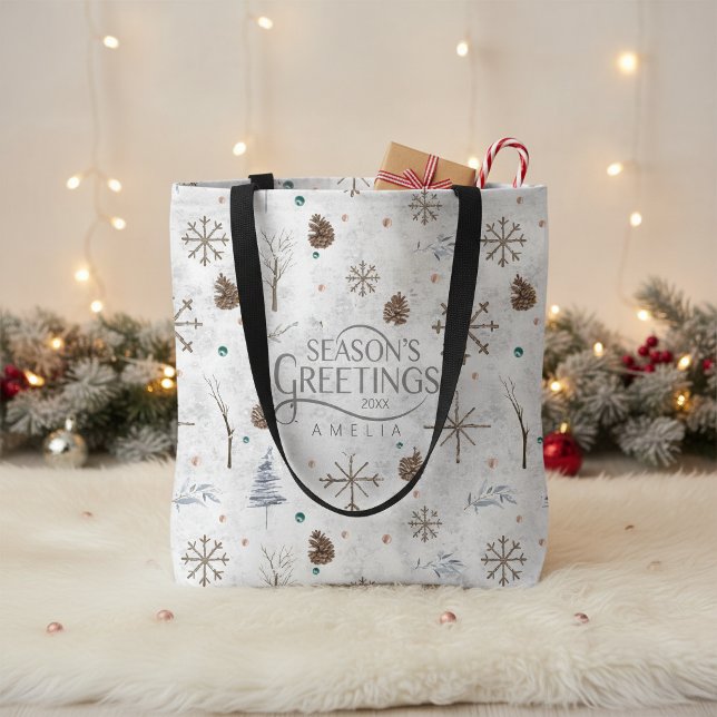 Boho Twigs & Pinecone Christmas ID986 Tote Bag (Creator Uploaded)