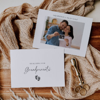 Boho Ultrasound Photo Pregnancy Announcement Card