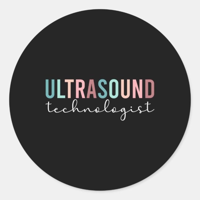 Boho Ultrasound Technologist Ultrasound Tech Classic Round Sticker (Front)