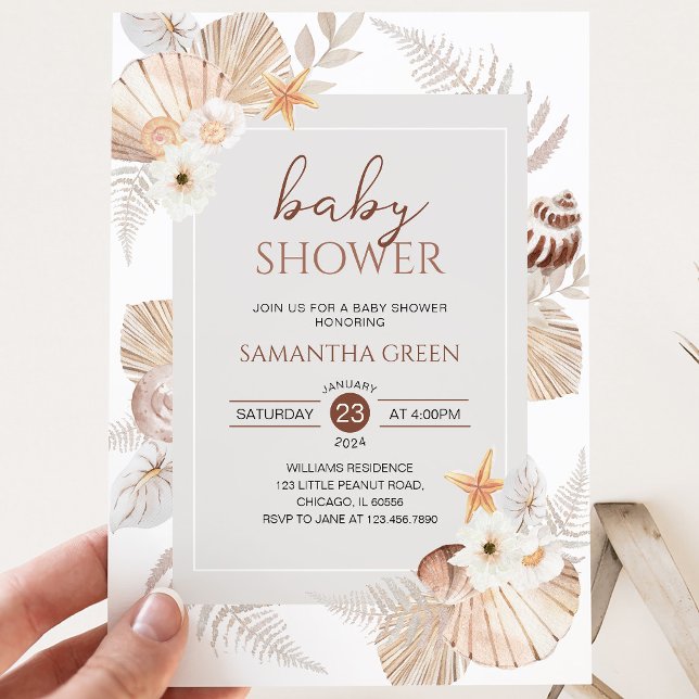 Boho Under the Sea Baby Shower Invitation (Creator Uploaded)