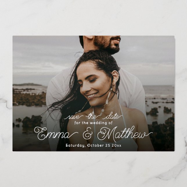 Boho Under the Sea Photo Curly Save the Date (Front)