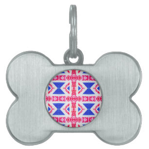 boho union jack pet name tag