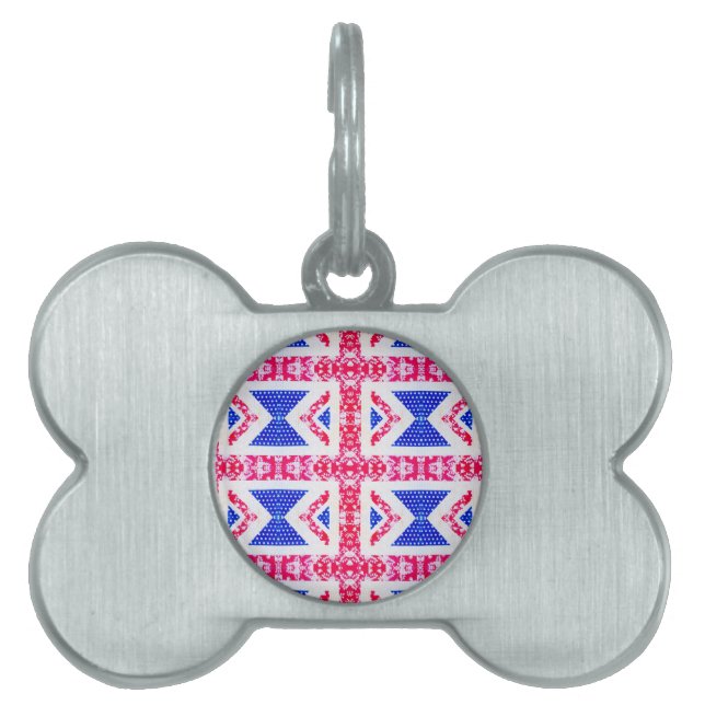 boho union jack pet name tag (Front)