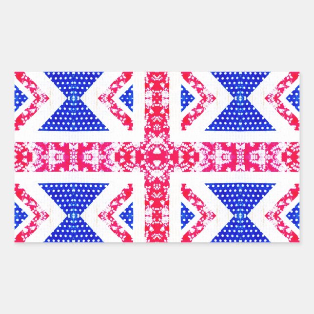 boho union jack rectangular sticker (Front)