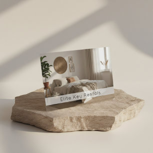 Boho Vacation Rental Resort Photo QR Code Business Card