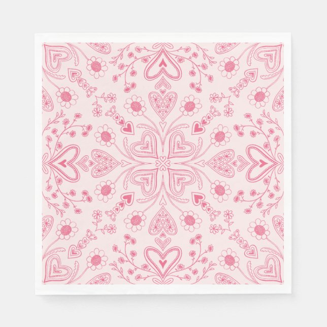 Boho Valentine Garden  Napkin (Front)