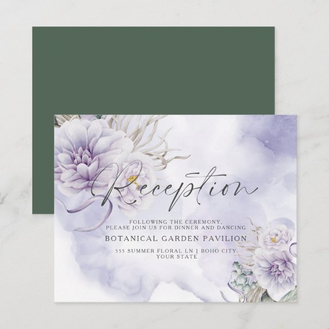BOHO Very Peri Floral Watercolor Reception (Front/Back)