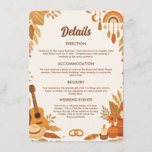 Boho Vibes Wedding Enclosure Card
