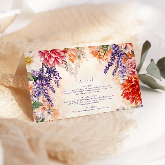 Boho Victorian Royal Floral Wedding  Enclosure Card (Creator Uploaded)