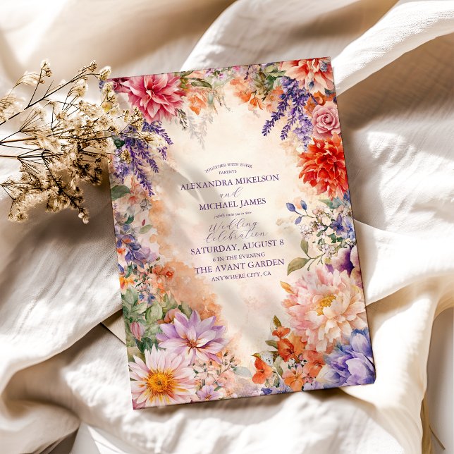 Boho Victorian Royal Floral Wedding  Invitation (Creator Uploaded)