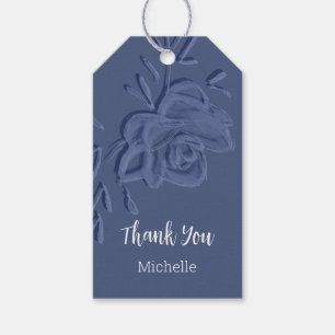 Boho Vintage Artistic Blue Flowers Gift Tags