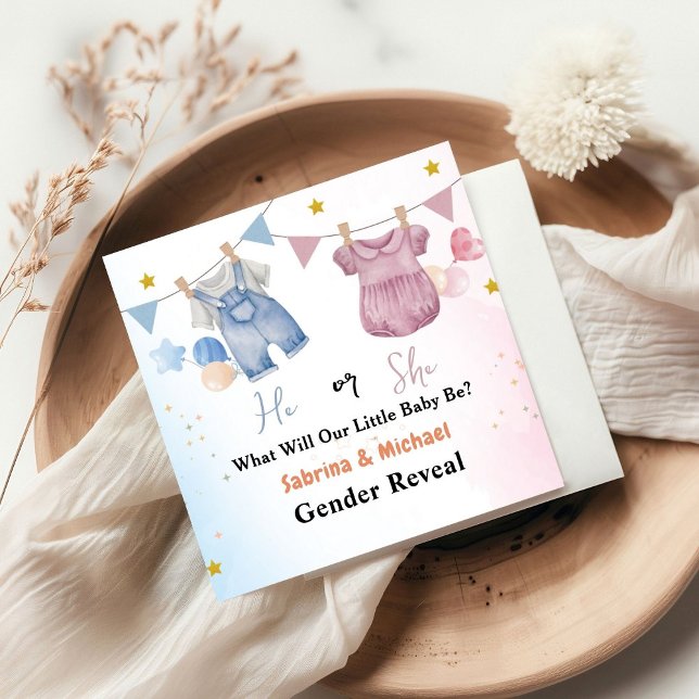 Boho Vintage Baby Clotheline Gender Reveal  Party Napkin (Creator Uploaded)