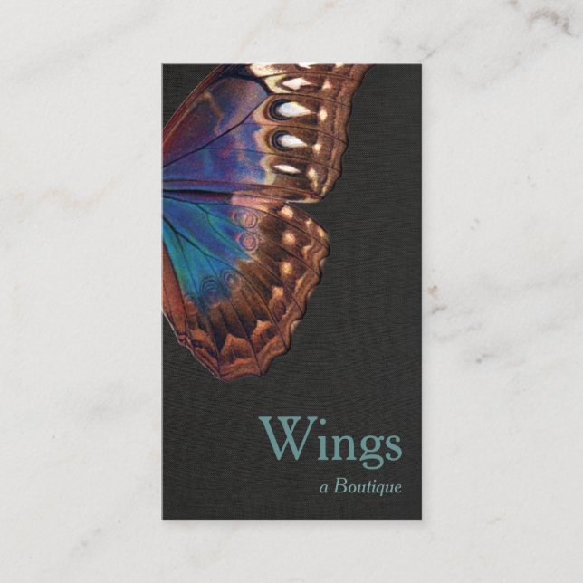 Boho Vintage Butterfly Wing Nature Business Card (Front)
