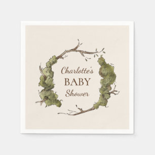 Boho Vintage Floral Baby Shower Napkins