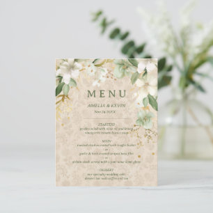 Boho Vintage Floral Botanical Wedding Menu