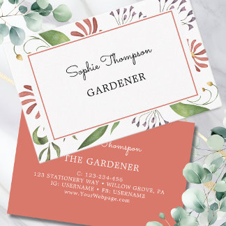 Boho vintage flowers floral business card