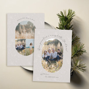 Boho Vintage Minimalist Earthy Photo Christmas Holiday Card