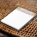 Boho vintage orange sunflower watercolor grey notepad<br><div class="desc">This notepad showcases an elegant yellow and orange sunflower watercolor design,  ideal for producing distinctive stationery. It can be personalised by including your name for an added touch of sophistication.</div>