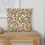 Boho Vintage Red Cherries Summer Bridal Shower Cushion<br><div class="desc">Cute Summer Vintage Red Cherries Boho Nature Bridal Shower Throw Pillow</div>