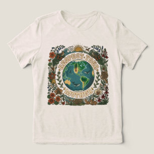 Boho Vintage Respect Your Mother Earth Nature Love Tri-Blend Shirt