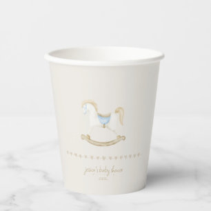 Boho Vintage Rocking Horse Cowboy Baby Shower Paper Cups