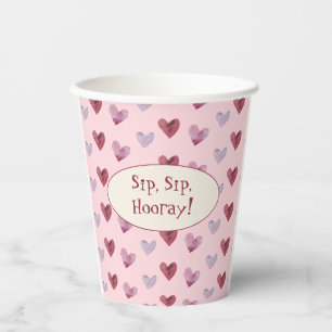 Boho Vintage Valentine's Day Ladies Tea Party Paper Cups
