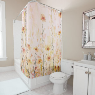 Boho Vintage Wildflowers Shower Curtain