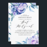 Boho Violet Watercolor Peonies Floral Bat Mitzvah Invitation<br><div class="desc">Purple floral bat mitzvah invitation featuring watercolor peony flowers with matching floral pattern. Personalise by adding your own details. This peony invitation is perfect for any bat mitzvah theme and season.</div>