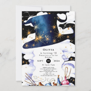 Boho Wand Magic Wizard Birthday Invitation