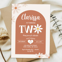 Boho Warm Tone Arch 70's Daisy Second Birthday