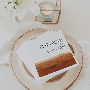 Boho Watercolor Abstract Desert Wedding Napkin